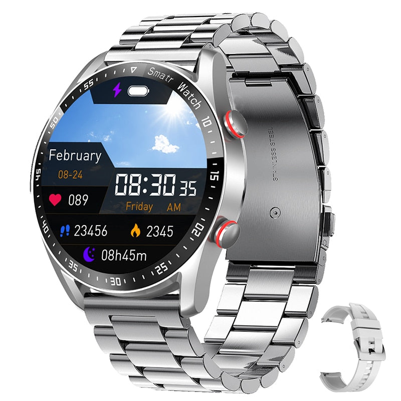 Smart Watch For Men Business Bluetooth Call Sports Health Monitoring Message Reminder Smart Watches For IOS Android