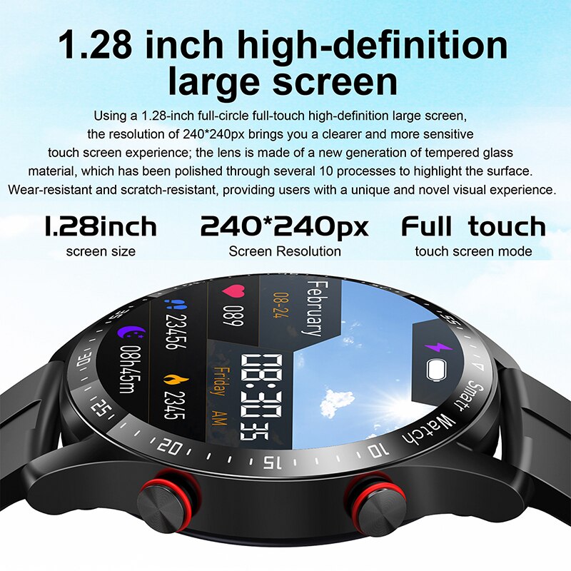 Smart Watch For Men Business Bluetooth Call Sports Health Monitoring Message Reminder Smart Watches For IOS Android